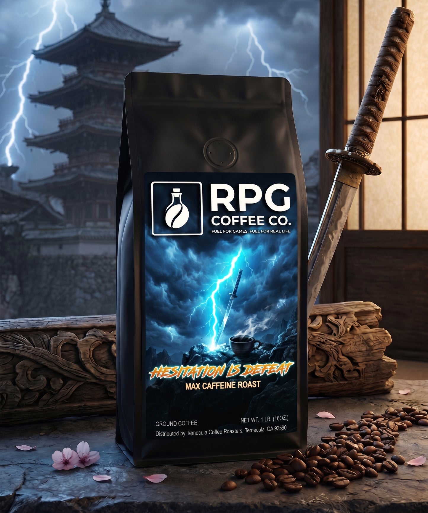 Hesitation Is Defeat: Max Caffeine Coffee (Fine Ground)