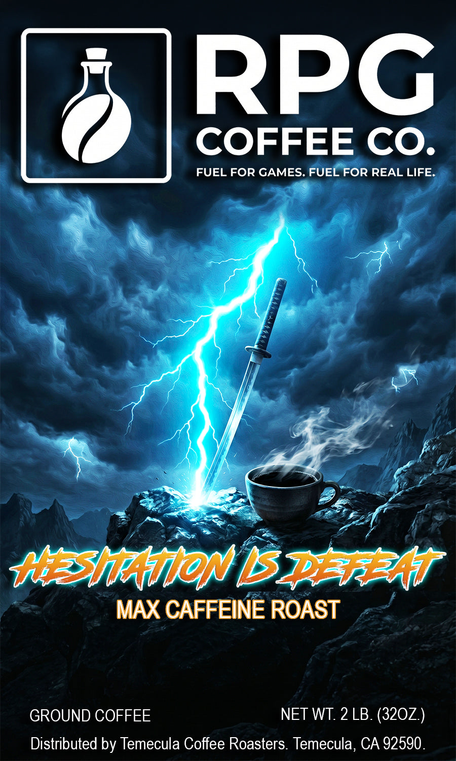 Hesitation Is Defeat: Max Caffeine Coffee (Fine Ground)